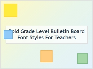 Bold Grade Level Bulletin Board Font Styles for Teachers